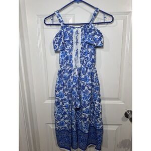 Japna Kids Girls Blue Floral Dress Size 10